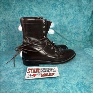 Justin Diamond J Brown High Top Lace Up Logger Kilt Boots Women’s Size 7